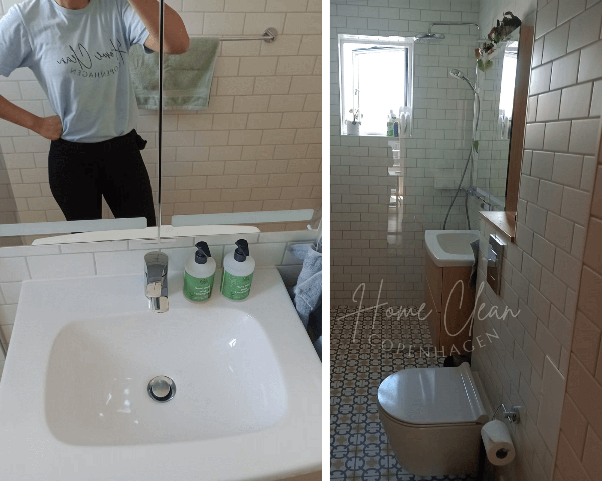 Clean bathroom with modern fixtures, including sink and toilet, showcasing a tidy and organized space.